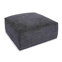 Mindy Charcoal Performance Chenille Basketweave Ottoman