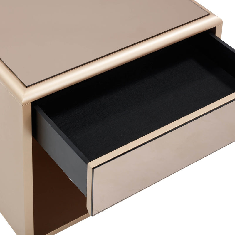 Francesca Art Deco Taupe Nightstand