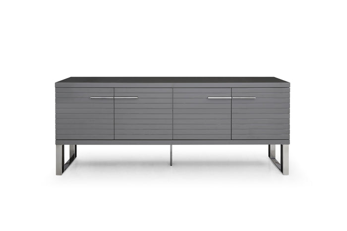 Surya 79" Grey High Gloss Slatted Buffet