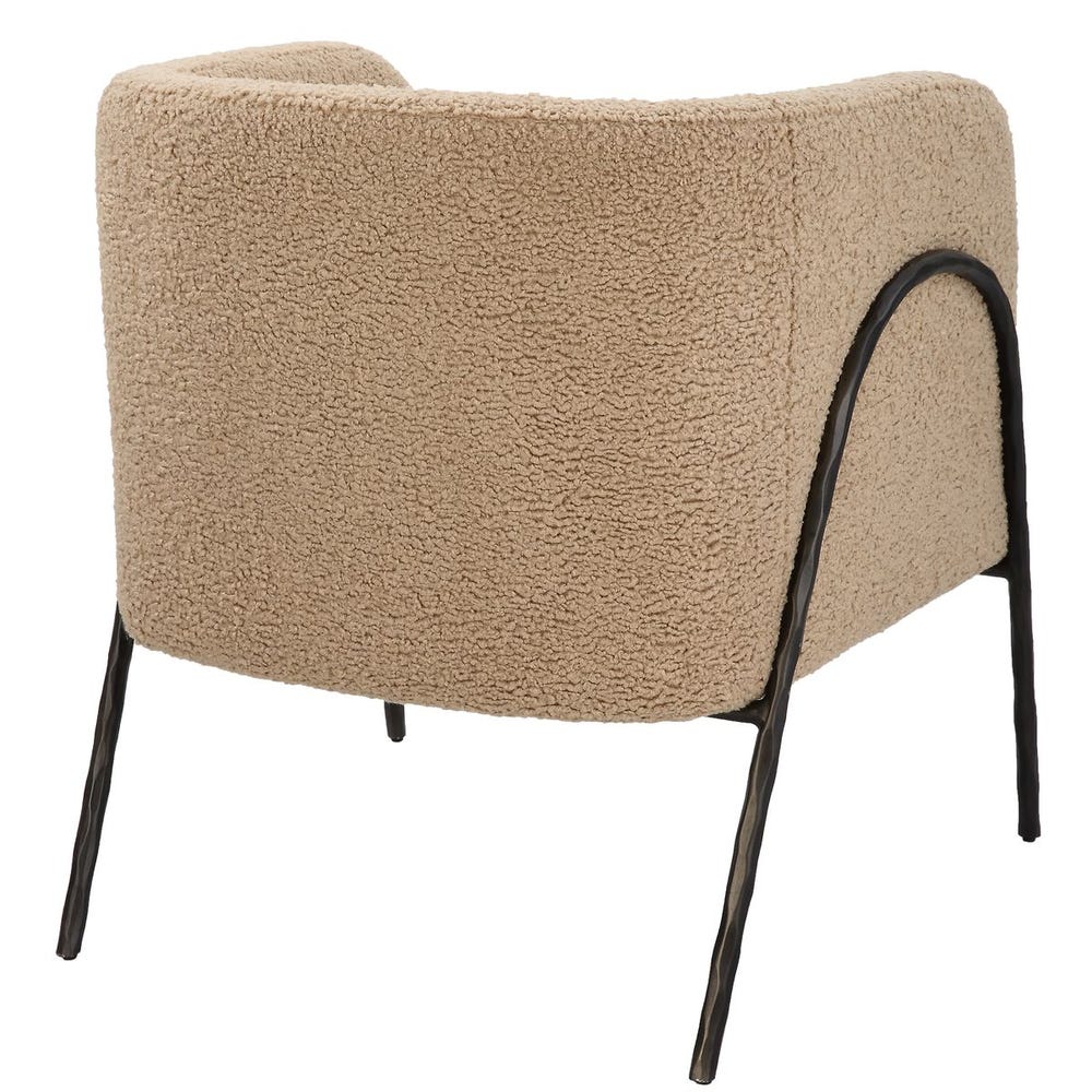 Netta Latte Shearling Accent Chair