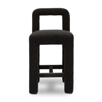 Hazel Black Boucle Counter Stool