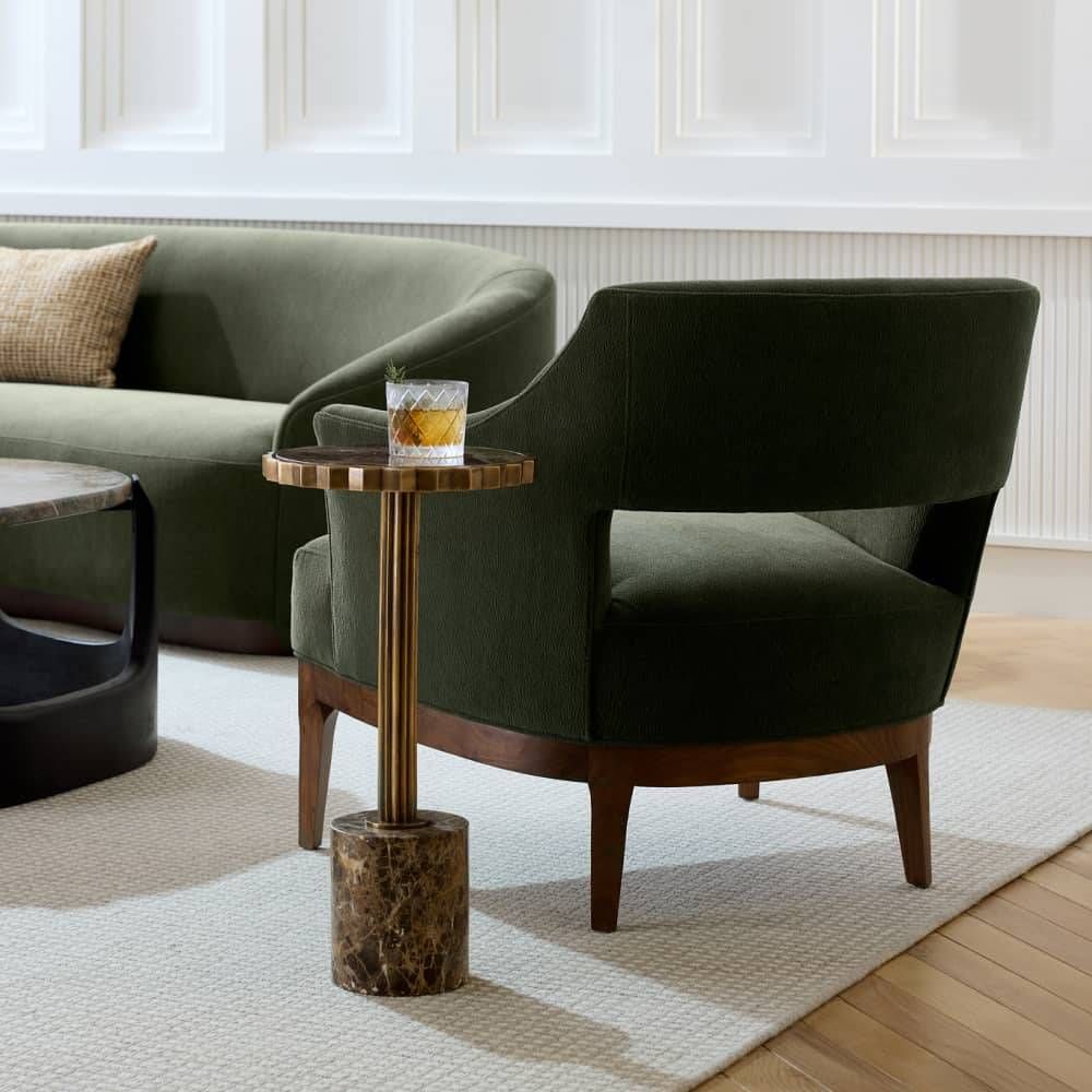 Laurette Chair Pine Performance Chenille