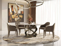 Nicolle Modern Brown Upholstered Dining Chair