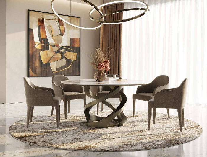 Nicolle Modern Brown Upholstered Dining Chair