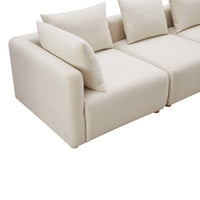 Karsyn 112.5" Plush Cream Performance Linen Sofa