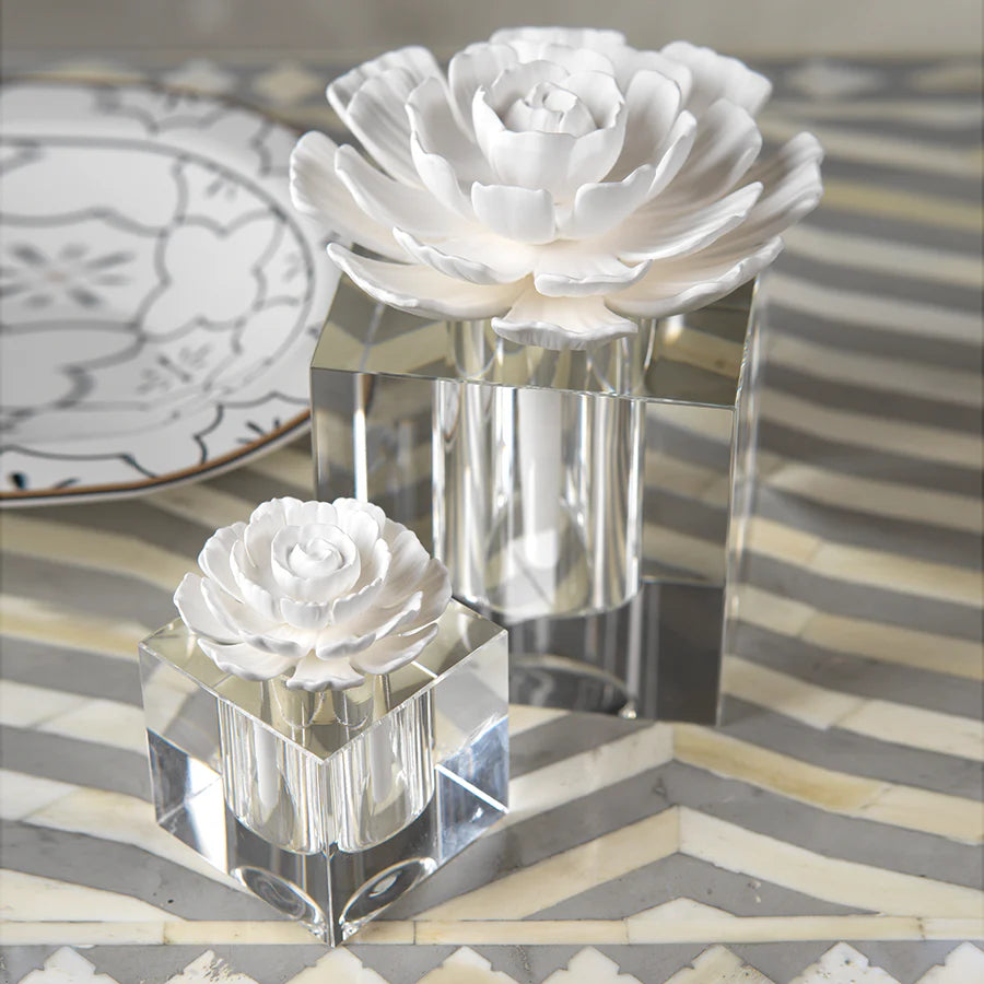 Modena Fleur d'Oranger Fragrance Porcelain & Crystal Diffuser (Sets of 2 & 4)- 2 Sizes Available