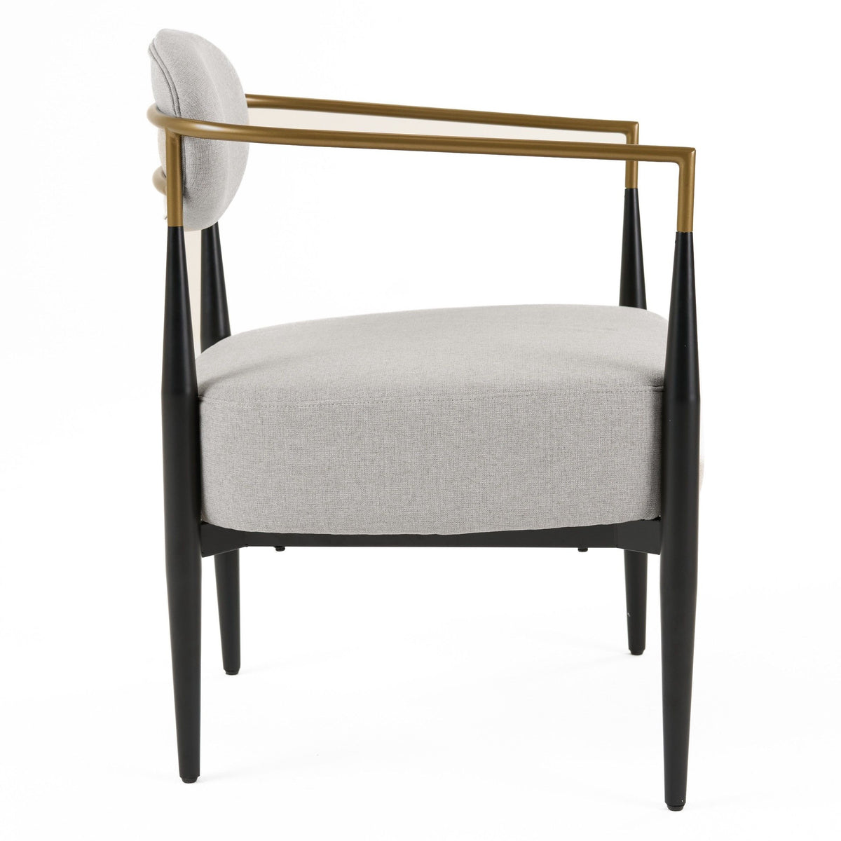 Carnaby Modern Light Grey & Gold Accent Chair