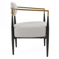 Carnaby Modern Light Grey & Gold Accent Chair