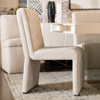 Alodia Modern Beige & Gold Dining Chair (Set of 2)