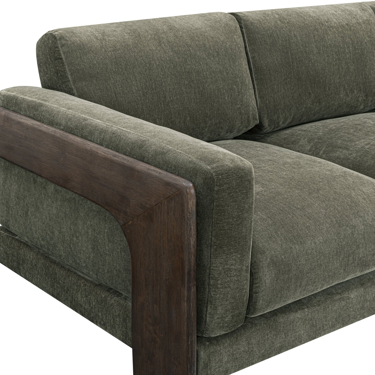 Eves 91" Olive Green Upcycled Contract-Grade Chenille Sofa