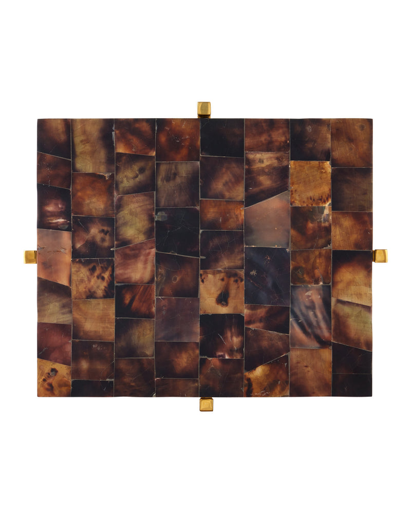 Theodora Mosaic Shell Brown & Brass Martini Table