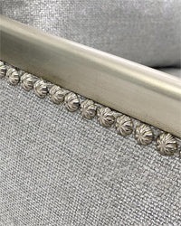 Waterfall Silver Glazed Linen Chair with Moonstone Arm Caps