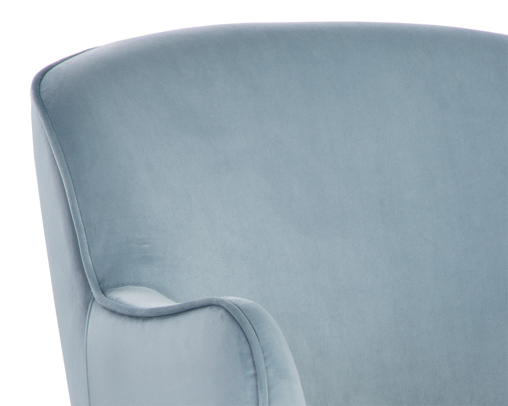 Karina Blue Sky & Gold Curved Desk Chair