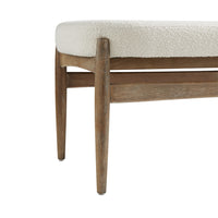 Winslow White Boucle & Wood Bench