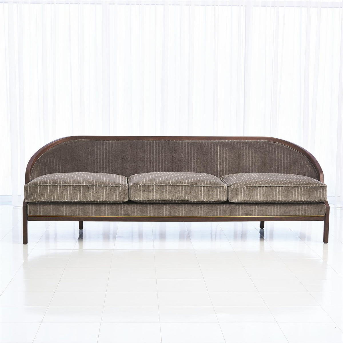 Viktoria 95.75" Tailored Sleek Pinstripe Sofa