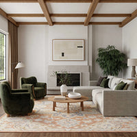 Goldie Rust Ivory Wool Persian Style Area Rug