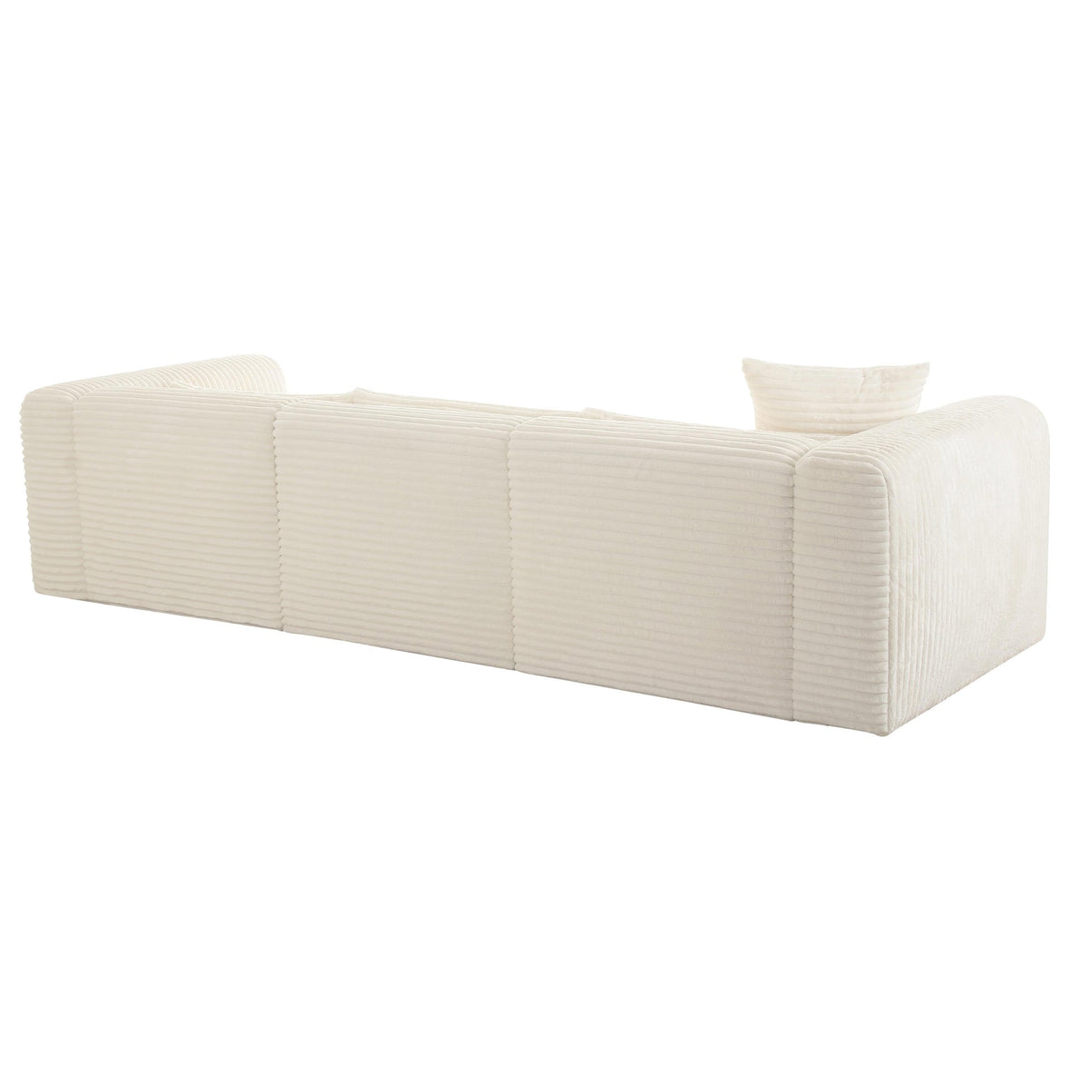 Telav 118" Fluffy Oversized Cream Performance Corduroy Modular RAF Sectional