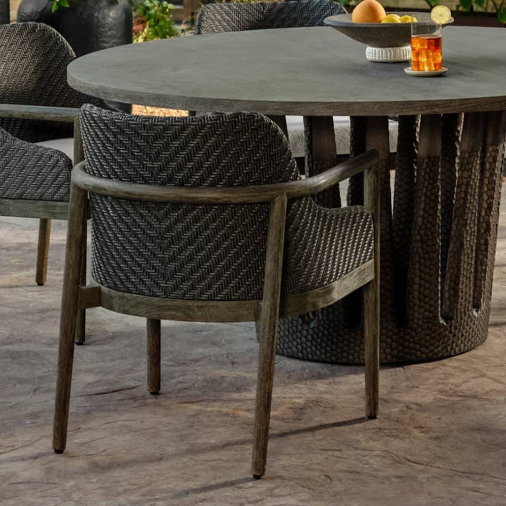 Chilton Outdoor Performance Boucle Dark Dining Chair
