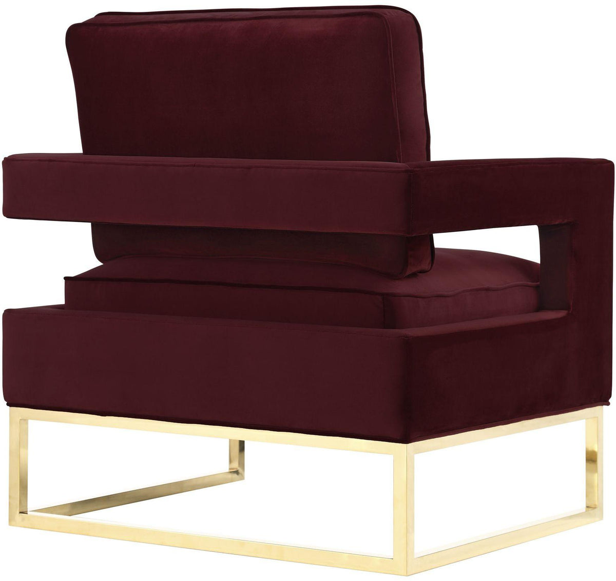 Glimer Maroon Velvet Chair - Luxury Living Collection