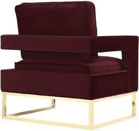 Glimer Maroon Velvet Chair - Luxury Living Collection