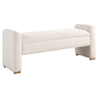 Tailored Ivory Boucle & Gold Bench