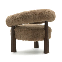 Spara Taupe Straight Vegan Shearling Accent Chair