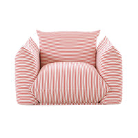 Barts Pearl and Red Striped Stuffed Outdoor Armchair