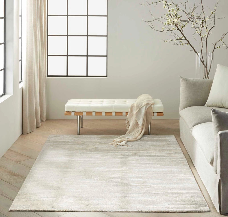 Delilah Ivory Silky Luxcelle & Wool Area Rug