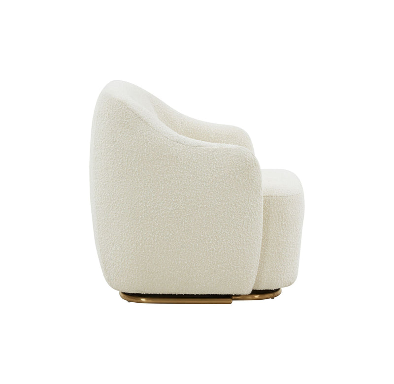 Tylar Modern Off White Sherpa Accent Chair