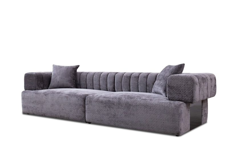 Dani 123" Modern Grey Fabric 4-Seater Sofa