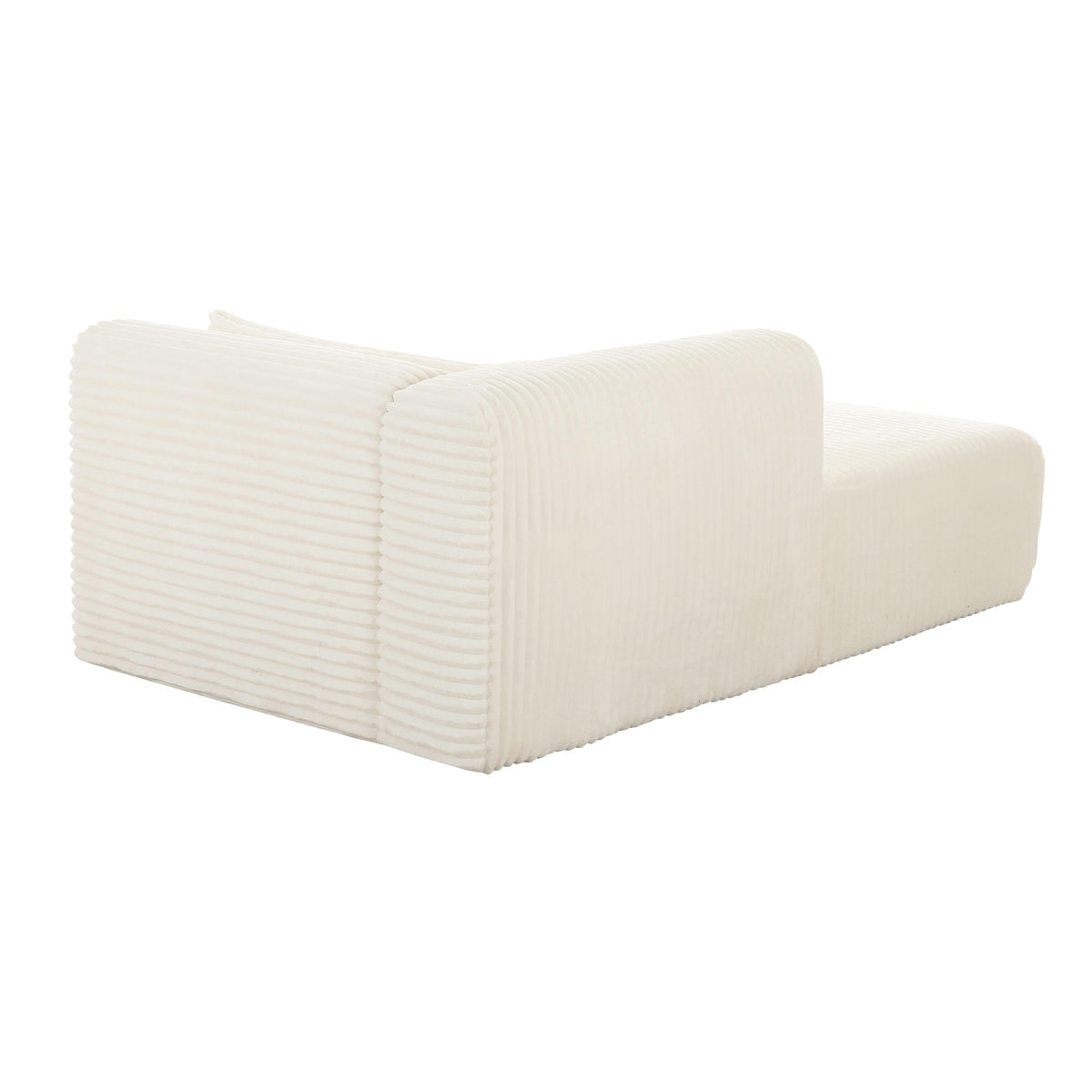 Telav 71" Fluffy Oversized Cream Performance Corduroy Modular LAF Chaise