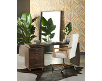 Collin Ivory Tweed & Gold Desk Chair