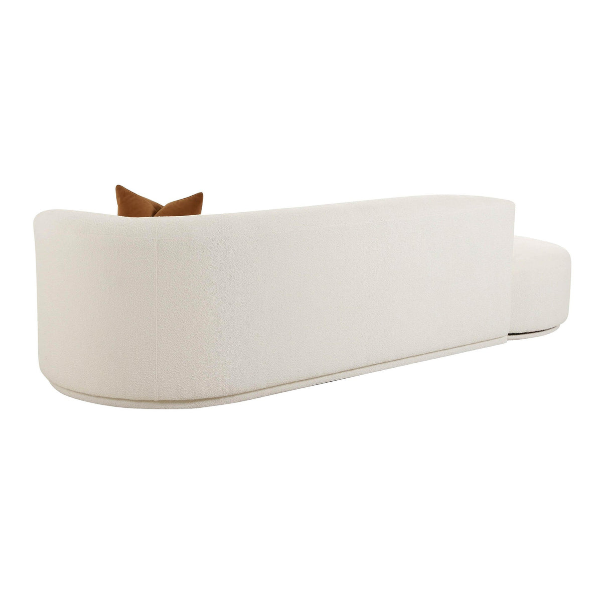 Pablo 112.2" Plush Cream Boucle 2-Piece Chaise Modular RAF Sofa