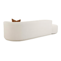 Pablo 112.2" Plush Cream Boucle 2-Piece Chaise Modular RAF Sofa