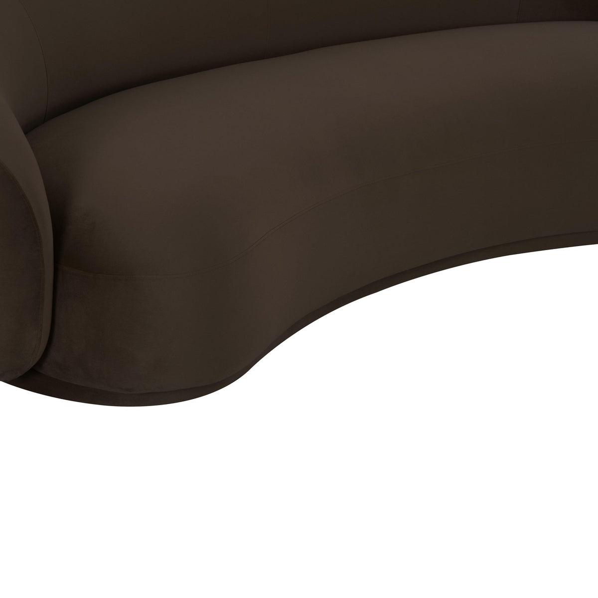 Coty 89.7" Chocolate Brown Performance Velvet Curved Sofa