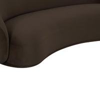 Coty 89.7" Chocolate Brown Performance Velvet Curved Sofa