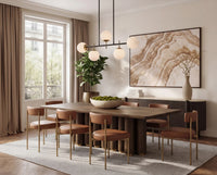 Salix 102" Chocolate Oak & Gold Dining Table