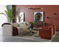 Leander 97.5" Fully Upholstered Cream Sofa