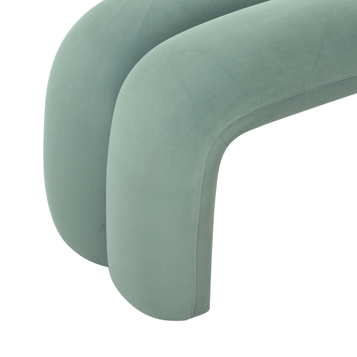 Lucien 56" Green Performance Velvet Channeled Bench