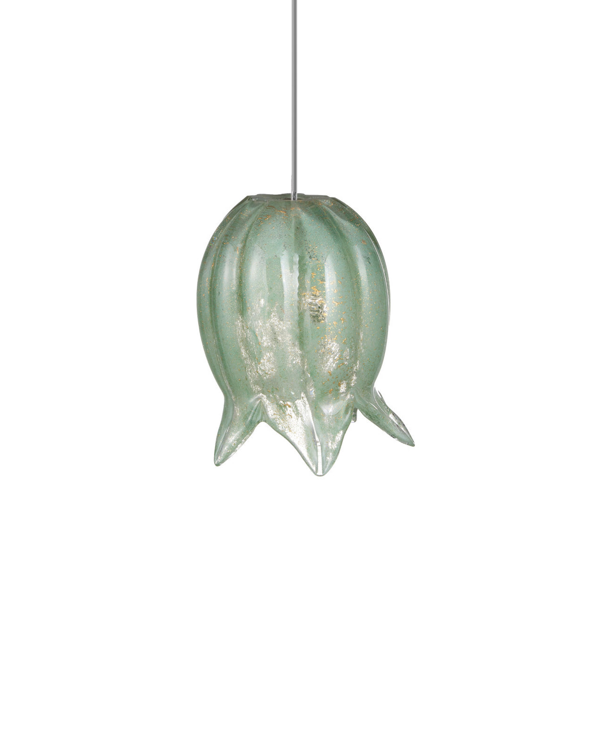 Lily-of-the-Valley Green 1-Light Round Multi-Drop Pendant