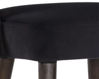 Monae Black Fabric & Antique Brass Counter Stool