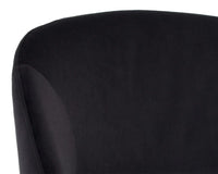 Monae Black Fabric & Antique Brass Counter Stool