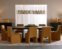 Judson 100" Black Oak & Warm Brass Dining Table