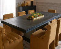 Judson 100" Black Oak & Warm Brass Dining Table