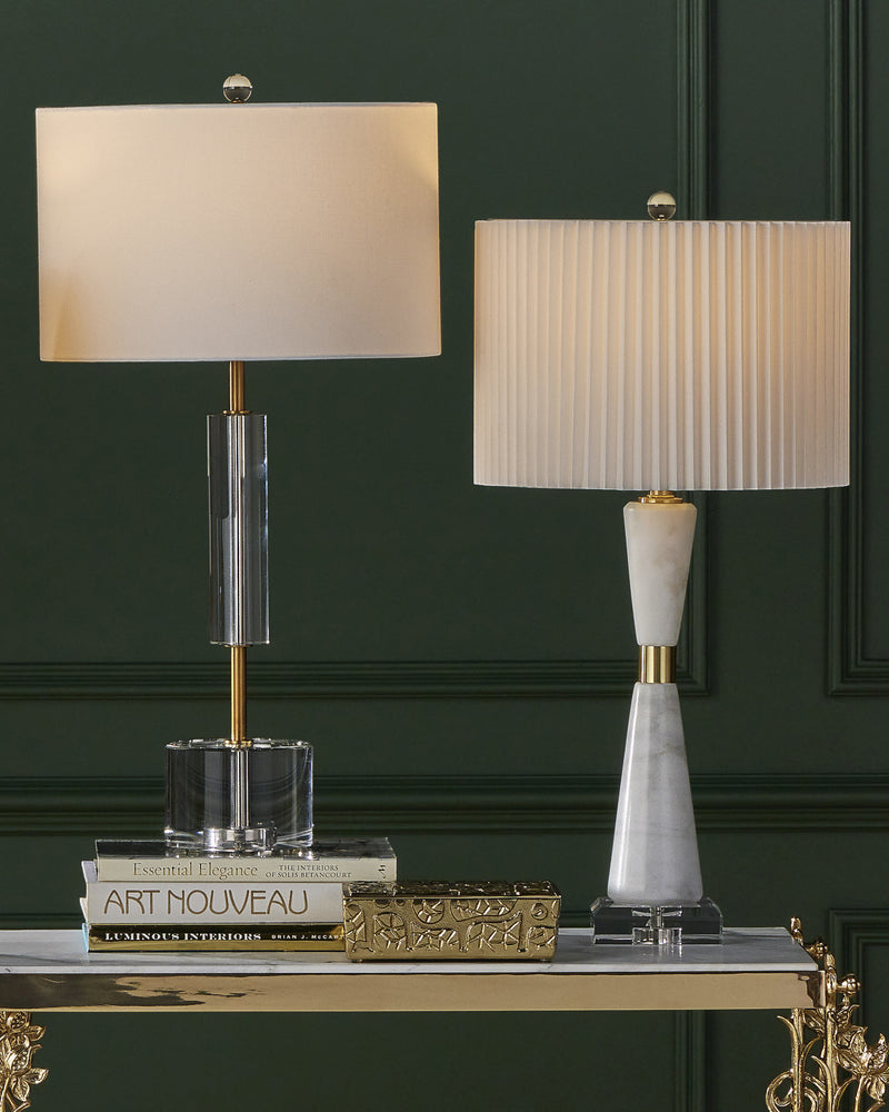 Fiore 72" White Marble & Polished Brass Console Table