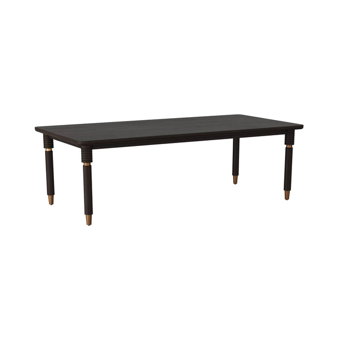 Talie 96" Brown Modern Oak & Antique Brass Dining Table