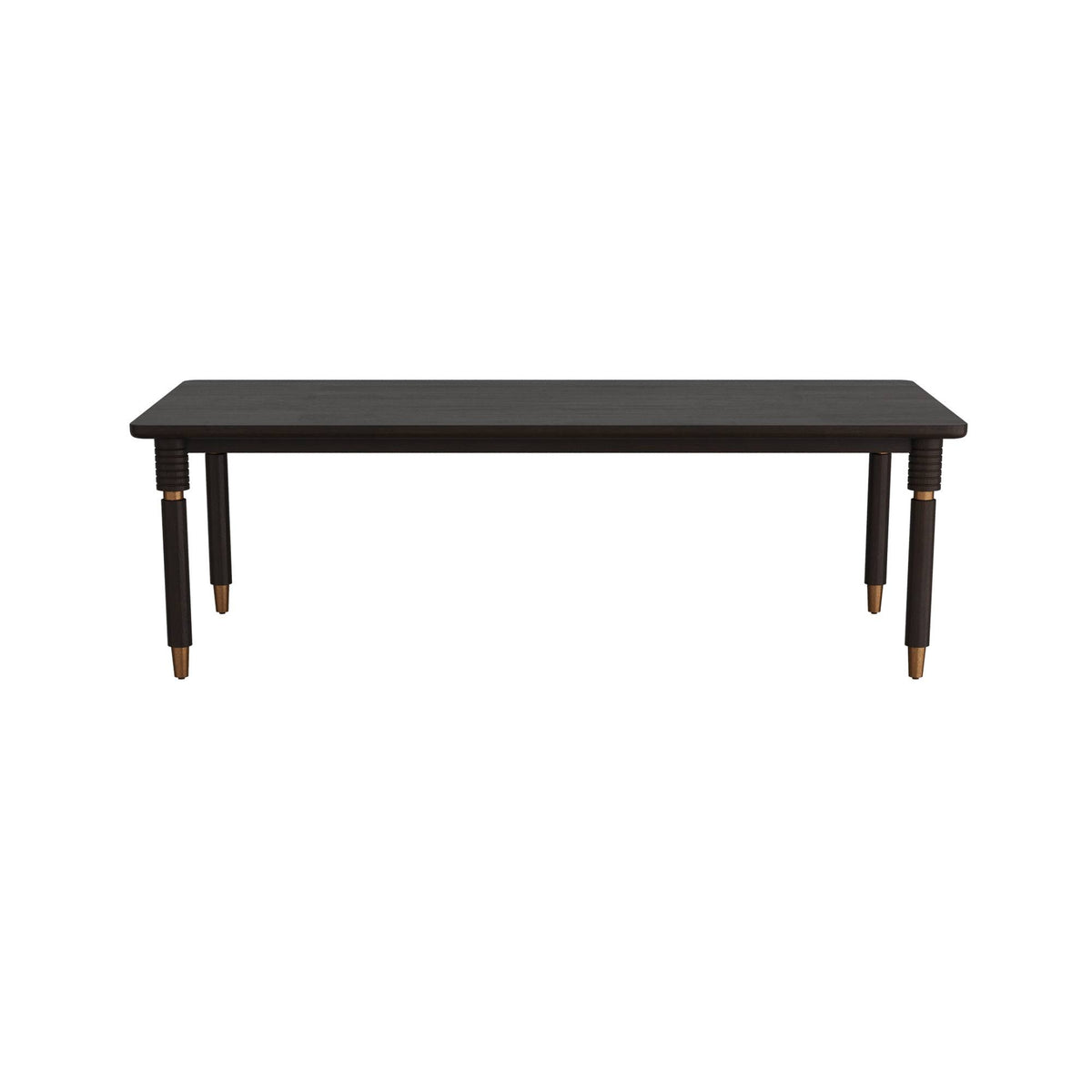 Talie 96" Brown Modern Oak & Antique Brass Dining Table
