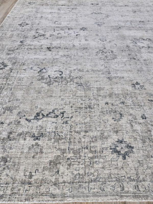 Timeless Hand Loomed Grey/Silver Area Rug - Elegance Collection