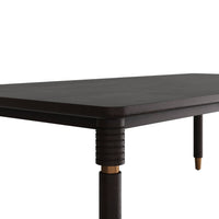 Talie 96" Brown Modern Oak & Antique Brass Dining Table