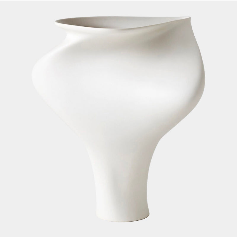 Tranquility Matte White 16” Tall Ceramic Vase